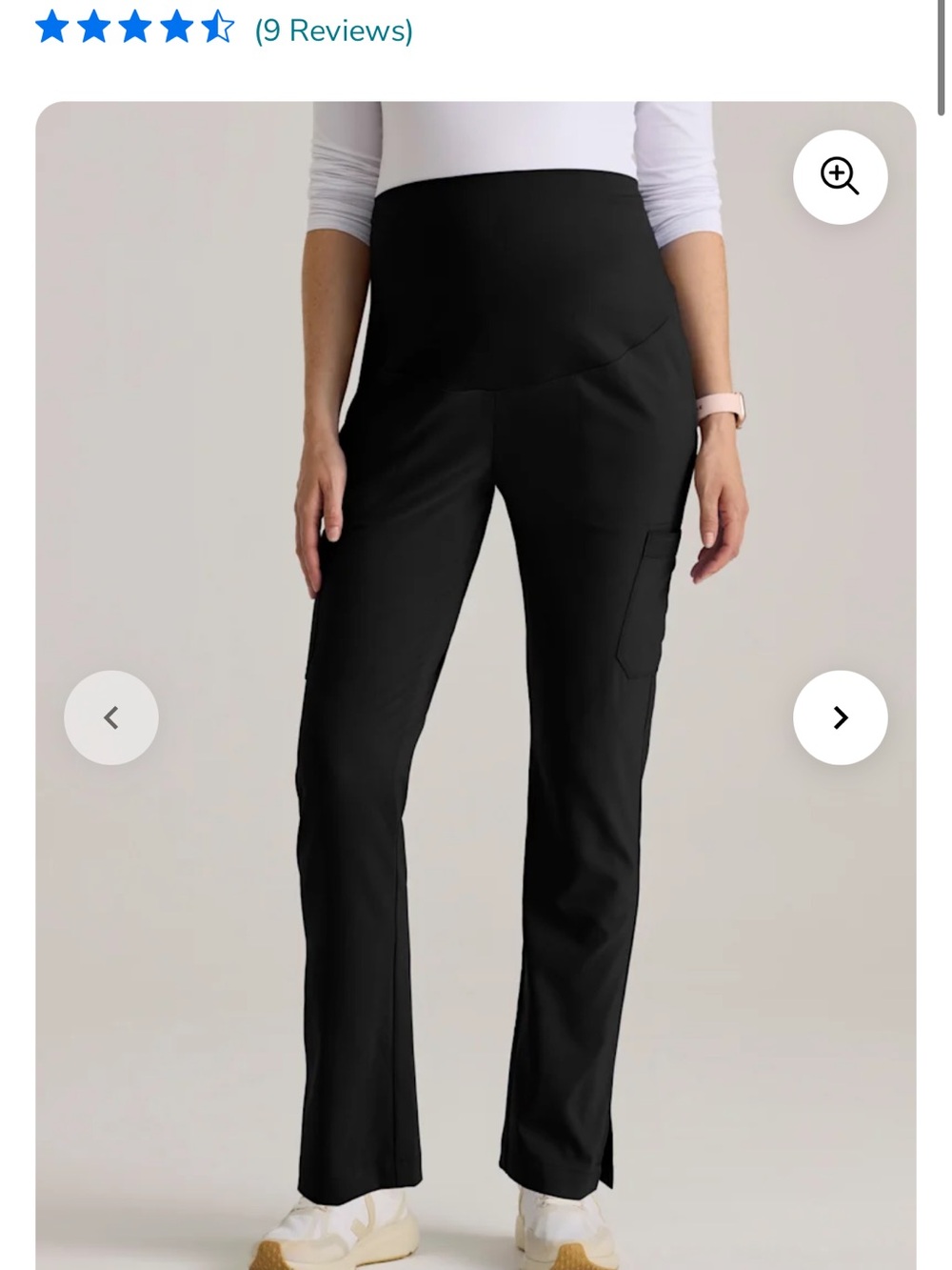 Grey's Anatomy Black Boot-Cut Maternity Scrub Pants